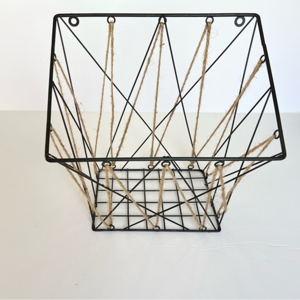 metal and twine basket home‎ decor hanging entryway bin